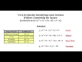 4 Examples Using a Trick to Quickly Identify a Conic Section Without Completing the Square