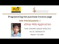 Programming the purchase invoice page - eShop Web Application