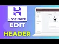 How to Edit the Design of the Header Section in Hostinger Website Builder