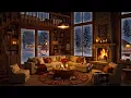 Lagu Late Night in a Cozy Cabin Retreat - Smooth Jazz \u0026 Crackling Fireplace for Stress Relief