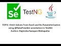 Fetch Values From Excel and Do Parameterization using DataProvider annotation in TestNG
