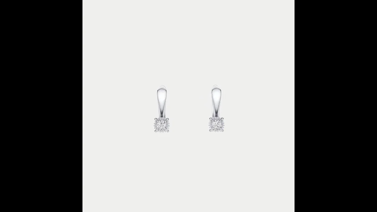 Sterling Silver Huggie Earrings with Lab-Grown Diamonds
