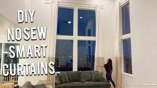 DIY IKEA CURTAIN HACK - NO SEW SMART EXTRA LONG CURTAINS TURNED