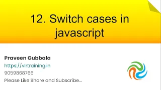 Switch cases in javascript Javascript Foundation Training s In telugu 12