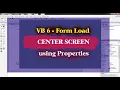 VB6 Classic - Form Load Center Screen Setting the Properties Without Code
