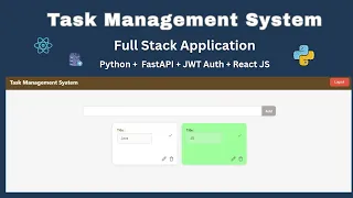 Full Stack Task Management App React FastAPI PostgreSQL DB setup Part - 1