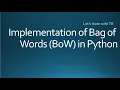 Implementation of Bag of Words BoW in Python CounterVectorizer Machine Learning NLP