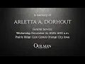 Arletta Dorhout Funeral Service