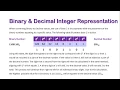 Binary Decimal Integer Representation