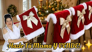 ¡Decora Tus Sillas De LUJO Para Navidad! Cubre Sillas Fáciles y Elegantes Paso a Paso