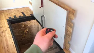 homemade remote control door opener secret hidden basement stairs