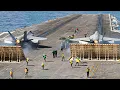 Crazy Process of Launching Super Advanced Stealth Jets on US Aircraft Carriers