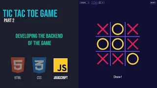 Tic Tac Toe Game HTML CSS JavaScript Part 2