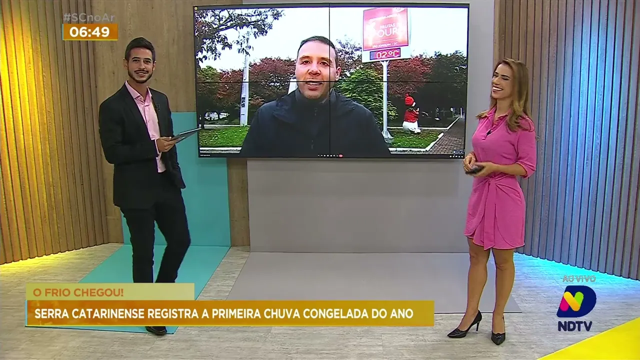 Serra catarinense registra a primeira chuva congelada de 2023