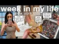 WEEK IN MY LIFE in the CITY what a week looks like in my 20 s wedding guest prep healthy baking