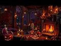 Download Lagu 🍂Cozy Halloween Balcony with Relaxing Halloween Jazz Music, Fireplace Crackles \u0026 Night Spooky Sounds