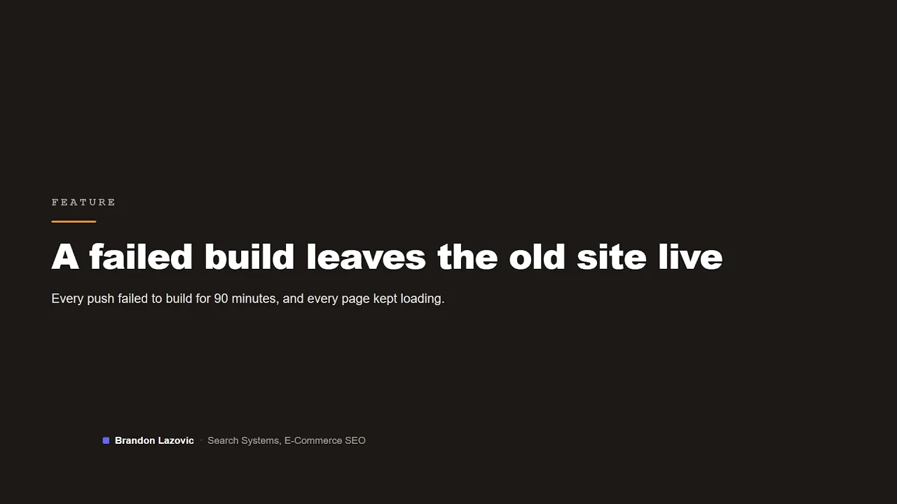 Video thumbnail: Cloudflare build failed, site not updating for 90 minutes