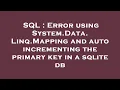 SQL Error using System Data Linq Mapping and auto incrementing the primary key in a sqlite db