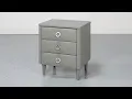 53985 - Avvolto Upholstered 3 Drawer Night Stand