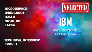 SELECTED IBM Java microservice spring boot real time interview Real time interview