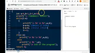 Fibonacci sequence using while loop C program C for beginners while loop Time efficiency