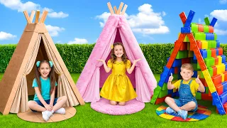 Le défi des 3 cabanes ! Les enfants apprennent à partager