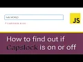How to Detect Caps Lock - With JavaScript
