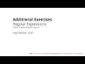 Additional Exercises - Regular Expressions