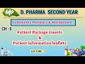 Patient package inserts Patient information leaflets CH-5 L-3 D Pharm second year