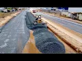 Best Road Construction!! Dozer Spreading Gravel , Roller and Motor grader Working Grading Gravel