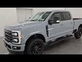 2024 FORD F250 LARIAT ULTIMATE FX4 POWERSTROKE DIESEL GLACIER GRAY BLUE 4K REVIEW 16636Z