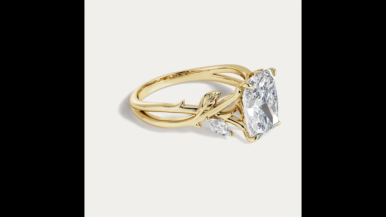 Georgia丨Elongated Cushion Cut Lab Diamond Intertwined Vine Engagement Ring