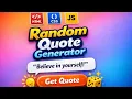 Built a Random Quote Generator using HTML CSS JavaScript Beginner friendly mini project