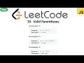 LeetCode 20 Valid Parentheses in javascript