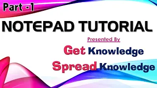 WINDOWS 10 NOTEPAD TUTORIAL PART 1