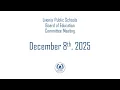Livonia Public Schools Committee Meeting December 8 2025