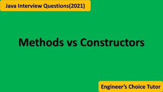 Methods Vs Constructors Java interview Questions 2021