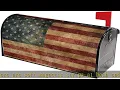 Retro American Flag Mailbox Covers Magnetic Post Box Cover Wraps Standard Size 21x18 Inches for Gar