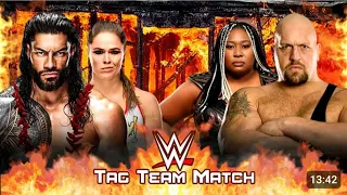 wwe roman reings u0026 ronda rousey vs big show u0026 kharma 21 nov 2025