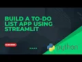 Build To-Do List App Using Streamlit Python Project for Beginners