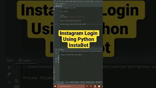 Instagram Login Using Python Instabot