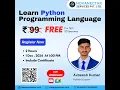 Live Workshop Master Python Programming in Just 2 Hours
