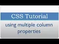 CSS Tutorial 39 - Adding Multiple Columns to Elements