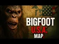 Updated map of major Bigfoot sightings in the US in 2025