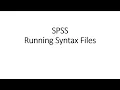 SPSS Running Syntax