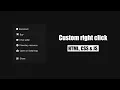How to make custom right click context menu with HTML CSS JS