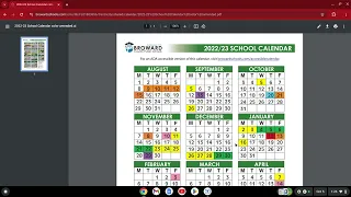 Broward county Schools calendar