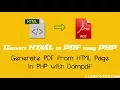 Convert HTML to PDF in PHP with Dompdf