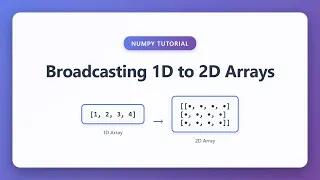 NumPy Broadcasting 1D to 2D Arrays Explained Python Tutorial for Beginners