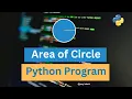 Python program to calculate area of circle by taking radius as input